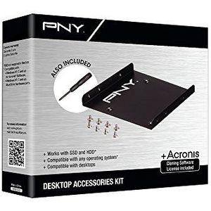 PNY -Installatiekit voor SSD of HDD 2.5"" met ingebouwde sleuf, externe USB 3.0 - sleuf en kloonsoftware.