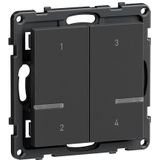 LEGRAND - SEANO - Scenarioknop - Antraciet - Smart Home - 4-voudig