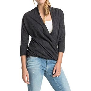 Esprit shirt met lange mouwen voor dames in wikkel-look en glittereffect
