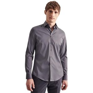 Seidensticker Men's Slim Fit shirt met lange mouwen, grijs, 43, grijs, 43
