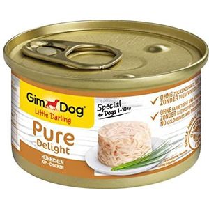 GimDog Pure Delight kip - Eiwitrijke hondensnack, met mals vlees in heerlijke gelei - 12 blikken (12 x 85 g)