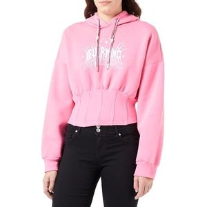 Koton Dames korset detail bedrukte hoodie, roze (259), L