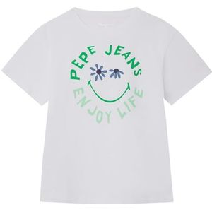 Pepe Jeans Oda T-shirt voor meisjes, wit (wit), 4 jaar, wit, 4 Jaren