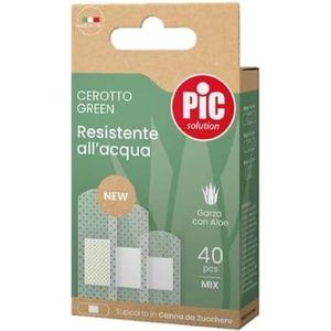 Pic Solution Pleister Groene Waterbestendige Suikerriet en Aloë, 40 stuks, 7 x 2 mm, 20 stuks, 6 x 2 mm, 10 stuks, 4 x 2 mm, 10 stuks