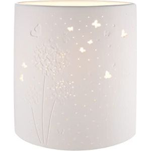 GILDE Prickel lamp tafellamp - Poeste Bloem - Decoratie - Hoogte 20 cm, 32317, Wit, Hoogte 20,5 cm