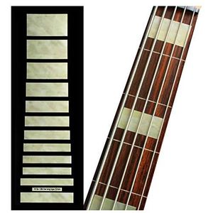 Fretboard Markers Inlay Stickers Stickers voor Bass - Jazz Bass Blocks voor 5 string - Aged White Pearl