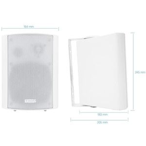 De zelfversterkende TQOWS-01W wandluidsprekers in wit bieden een elegant en modern design dat perfect past in elke omgeving. Ideaal voor het geluid van ruimtes met een