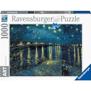 Ravensburger - Van Gogh Puzzel: Sterrennacht 70 x 50 cm - 1000 stukjes puzzel - Gemakkelijk te componeren puzzel voor volwassenen en jongeren - Puzzel beroemde afbeeldingen om te tentoonstellen -