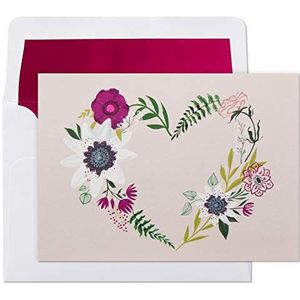 Hallmark 10 stuks blanco kaarten met enveloppen, bloemenkrans hart
