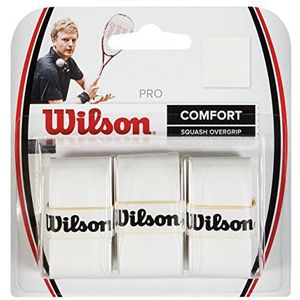 Wilson Unisex Pro Racket Squash Overgrip, Wit/Zwart, One Size UK