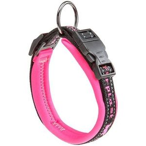 Ferplast Hondenhalsband SPORT DOG C15/35, pluizig gevoerd, reflecterende naden, naamplaatje van het dier, A: 25 ÷35 cm - B: 15 mm, fuchsia