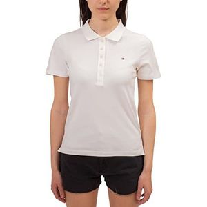 Tommy Hilfiger S/S polo's voor dames, Wit (Ecru), XS