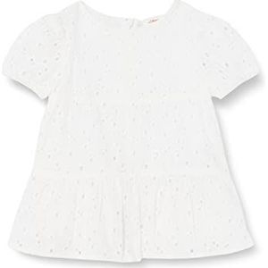 s.Oliver Junior jurk met borduursel met gaten en sangallo, wit, 68 meisjes, Wit, 68