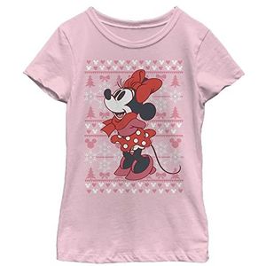 Disney Characters Minnie Winter Sweater Girl's Solid Crew Tee, Light Pink, X-Small, roze, XS