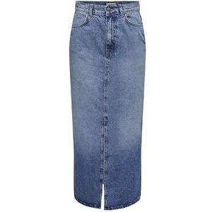 ONLY Vrouwelijke jeansrok, gemiddelde taille, lange rok, blauw (medium blue denim), M