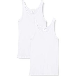 Schiesser Heren 2 Pack Onderhemd zonder mouwen - Essential Feinripp, Wit 205144, M