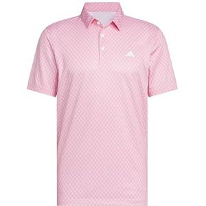 adidas Heren MENS CORE ALLOVER PRINT POLO SHIRT, pure ruby/white, M