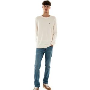 Tommy Jeans Gebreide trui met ronde hals en smalle pasvorm, Oud Wit, XXS