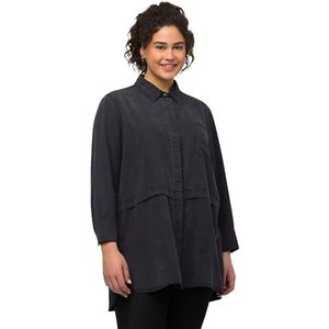 Ulla Popken Lyocell-hemdblouse voor dames, asphalt, 42/44 Grote maten