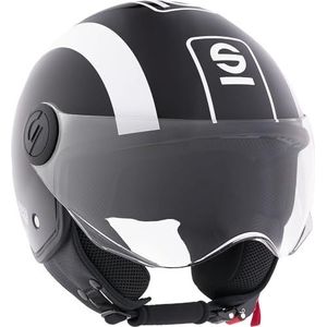 Sparco Demi-Jet motorhelm zwart en wit met ABS-schaal maat M