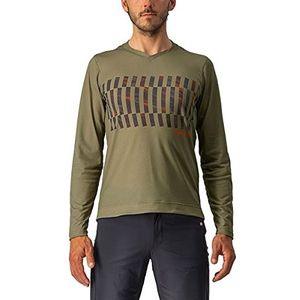 CASTELLI 4522009-353 Trail Tech Longsleeve Tee Heren Olive Green/Dark Gray-Orange Rust S