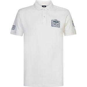 PETROL INDUSTRIES Poloshirt voor heren, korte mouwen, M-1040-POL946, kleur: lichtwit, maat: XS, Helder wit, XS