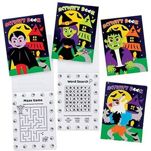 Baker Ross FE776 Halloween mini activiteit boekje voor kinderen - Pak van 12, puzzelboeken voor kinderen, ideaal voor in feesttasjes voor kinderen