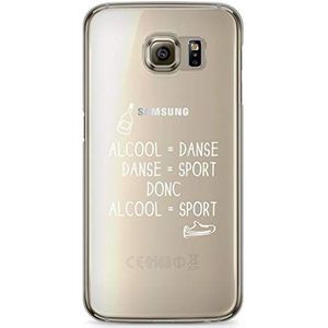 Zokko Beschermhoes voor Samsung Galaxy S6, alcoholdans, zacht, transparant, inkt wit