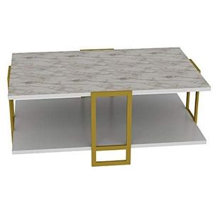 Decorotika Polka 90 cm brede salontafel met natuurlijk marmeren patroon - Limited Edition