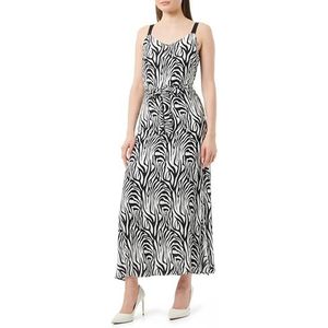 nascita Dames maxi-jurk met zebra-print jurk, zwart, wit, XS