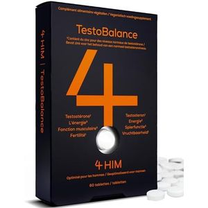 4HIM - TestoBalance - Testosteron Supplementen - 60 Tabletten - Met Zink en L-Arginine