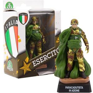 Giochi Preziosi Italiaans leger – figuur met 8 cm, vertegenwoordiger van een parachutist in actie, zeer gedetailleerd in uniform en divisie, voor kinderen vanaf 3 jaar, Eer20800