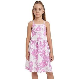 DeFacto Meisjesjurk - modieuze jurk voor stijlbewuste meisjes, roze, 4-5 Jaren