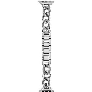 Michael Kors damesarmband, compatibel met Apple Watch, 38/40/41 en 42/44/45/49 zilverkleurig roestvrij stalen armband, MKS8058E