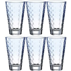 LEONARDO HOME 025900 drinkglas OPTIC set van 6 300 ml lichtblauw, glas