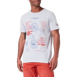 Timezone Heren Reflected Bike T-Shirt, Zilvergrijs melange., S