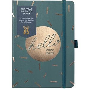 Busy B Midden jaar A6 om dagboek te doen augustus 2022 - augustus 2023 - strooi week om A6-dagboek met notities, pennenhouder en uitscheurlijsten te bekijken