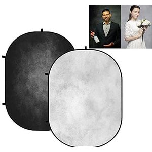 Kate opvouwbare achtergronden, pop-up foto achtergrond in grijs en zwart, dubbelzijdige opvouwbare fotografie achtergrond, rekwisieten voor fotostudio, 1,5 x 2 m