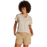 TOMMY HILFIGER - ESS LINNEN KRAAGLOZE S/S BLOUSE - Wit - 40