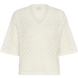 Kaffe - Kalourine V-Neck Pullover - Wit - Dames - ½ Mouwen