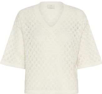 Kaffe - Kalourine V-Neck Pullover - Wit - Dames - ½ Mouwen