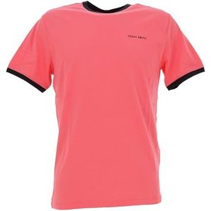 Teddy Smith Heren T-shirt The-Tee 2 R MC Pop Coral maat L, Pop Coral, L