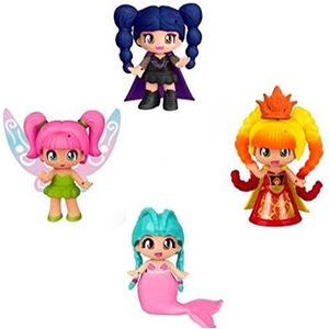 Pinypon - Verpakking met 4 fantasy-figuren, prinses, fee, vampier en zeemeermin, voor meisjes en jongens vanaf 4 jaar, bevordert de creativiteit van de kleinsten, Famosa