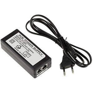 KALEA-INFORMATIQUE Externe voeding POE Power Over Ethernet 220 V naar 48 V 0,5 A. Injectie + op draden 4 en 5 en - op draden 7 en 8. RJ45 ingang en uitgang.