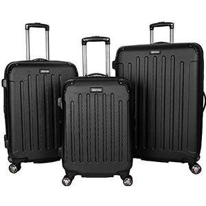 Kenneth Cole Reaction Abs 8-wiel 3-delige geneste set bagage: 20"" Carry-on, 24"", 28"", Zwart, 3-Piece Set (20""/24""/28""), Renegade_collection
