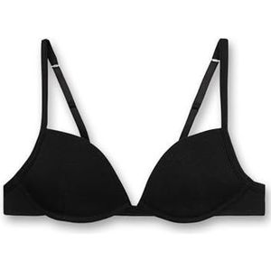 Sanetta Zachte cupbeha voor meisjes | Comfortabele en aangename beha zonder beugel voor meisjes van een katoenmix. Ondergoed voor meisjes, zwart, 65AA