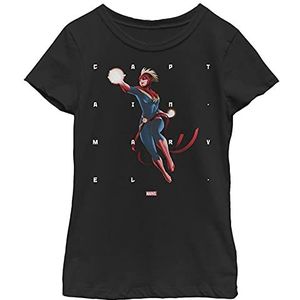 Marvel Captain Marvel Shapes T-shirt voor meisjes, Zwart (schwarz), S
