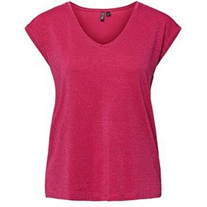 PIECES Pcbillo Tee Lurex Stripes Noos T-shirt voor dames, Beetroot Purple/Detail: multi lurex, S