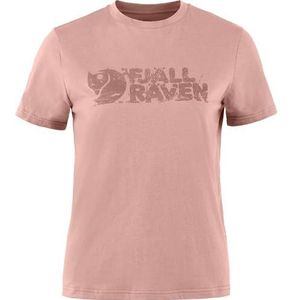 Fjällräven 14600165-302 Lush Logo T-Shirt W T-Shirt Dames Chalk Rose Maat XL, Chalk Rose, XL