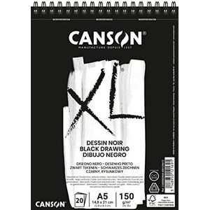 Canson XL Dessin Noir, zwart tekenblok DIN A5